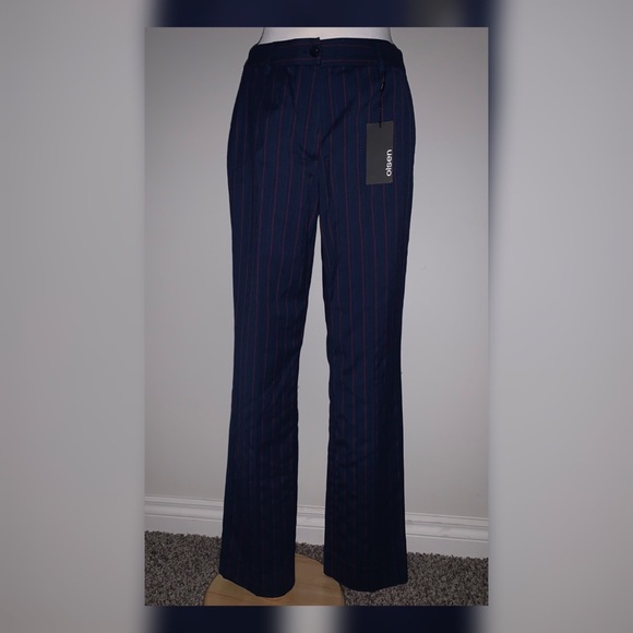 Olsen Mona Straight Navy Blue PantsSuits - Picture 1 of 4